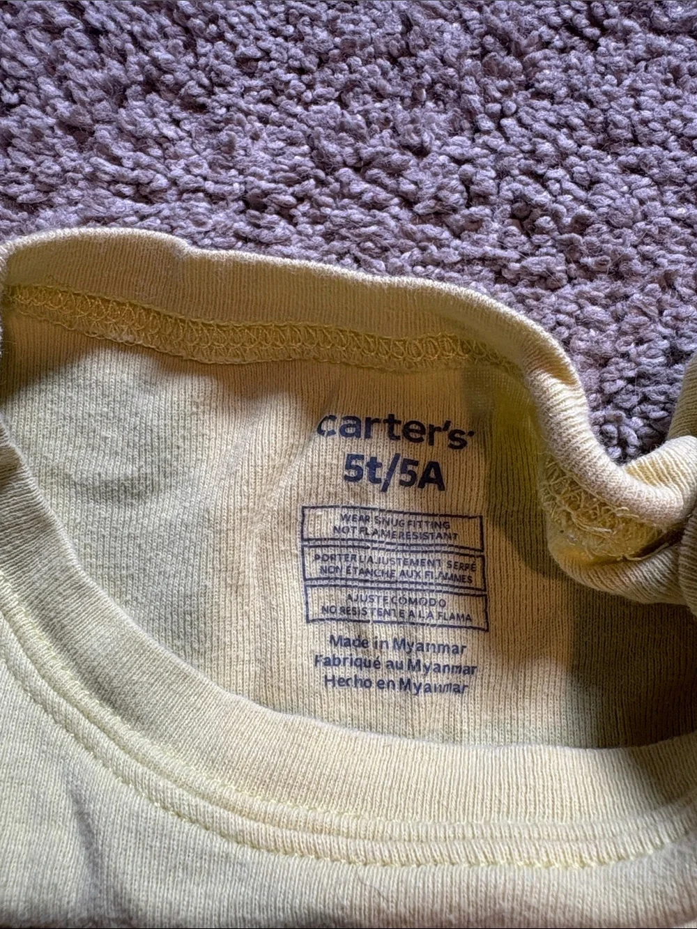 Carter's Yellow & Brown Excavator Kids Pajama Set
